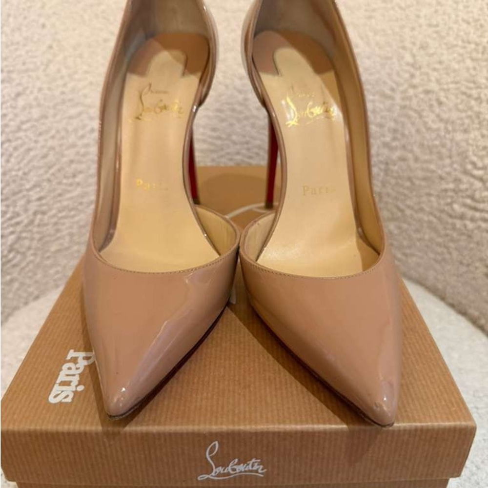 Christian Louboutin Beige Patent Leather Heels - Picture 6 of 6